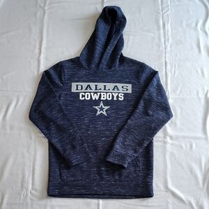 NFL Dallas Cowboys Boys Hoodie Youth Size L 12/14 Pullover Sweater Navy Blue